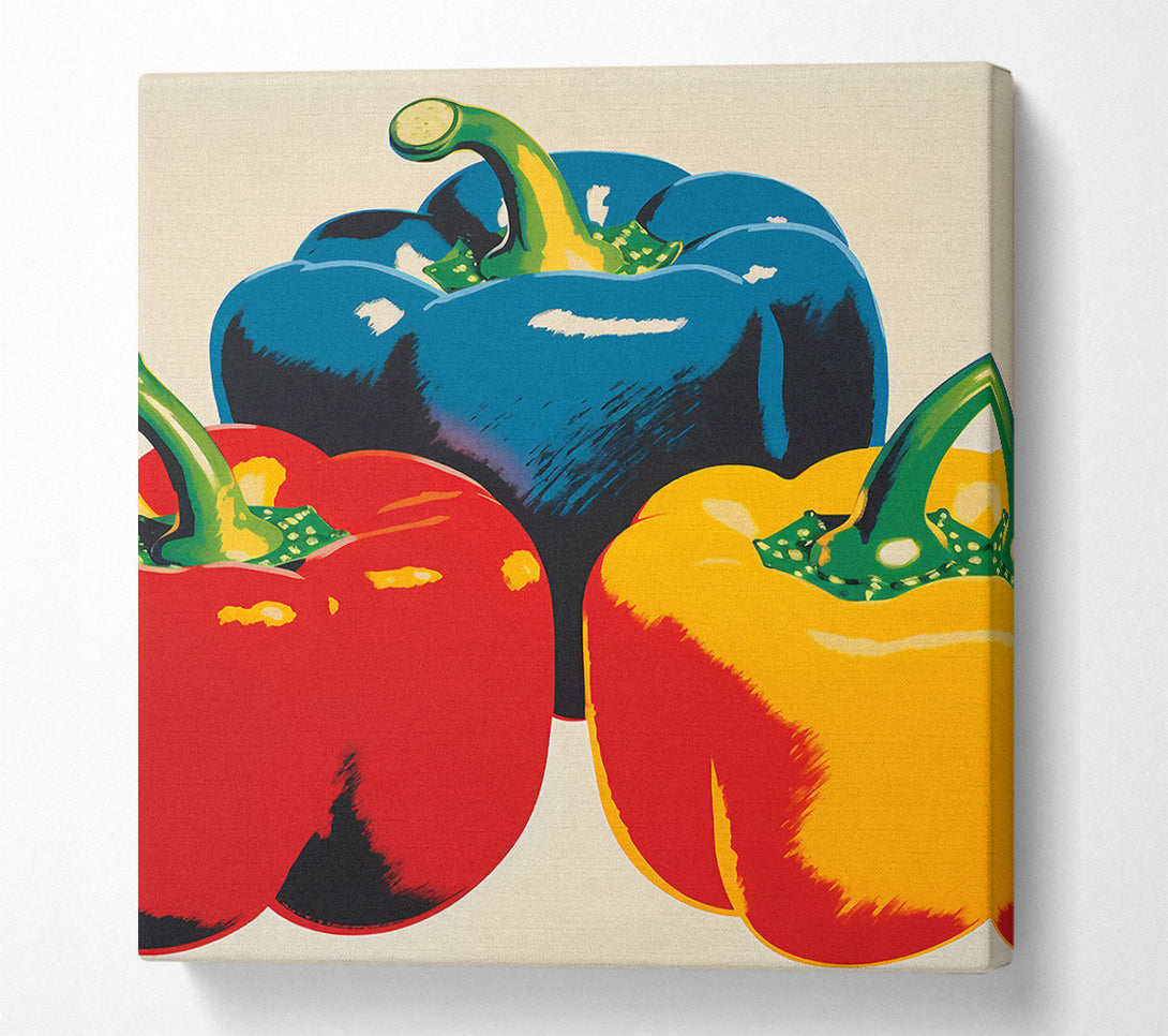  A Canvas Print of Peppers Vintage Canvas Wall Art