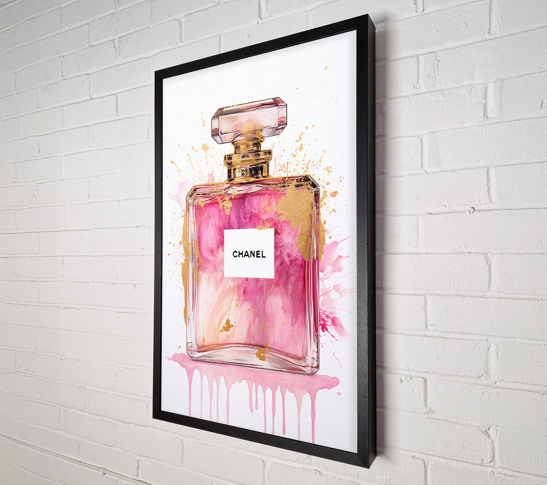  A Canvas Print of Perfume Bottle Gold Splash Canvas Art