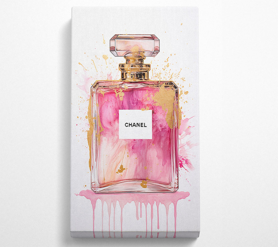  A Canvas Print of Perfume Bottle Gold Splash Canvas Art