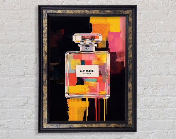 Perfume Bottle Patches Framed Print