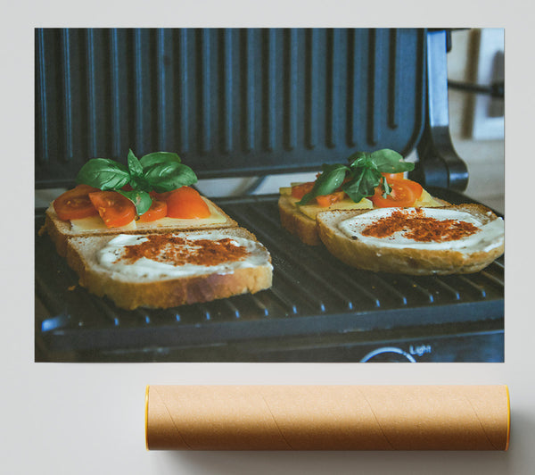 Red And White Grilled Cheese Poster
