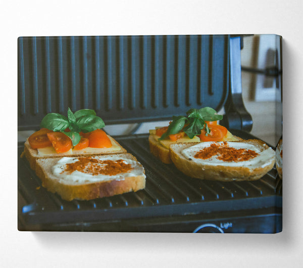  A Canvas Print of Red And White Grilled Cheese Canvas Print