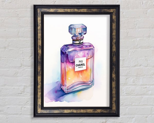Perfume Bottle Watercolour Framed Print