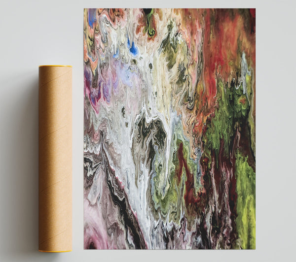 White And Green Flow Giclee Print