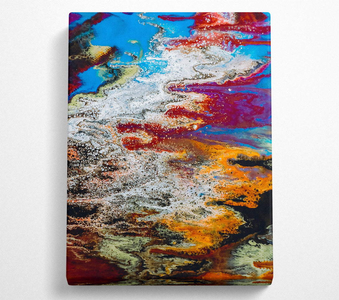  A Canvas Print of Orange Abstract Flow Canvas Art