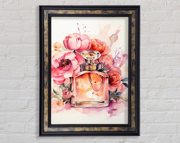 Perfume Flowers Watercolour Framed Print