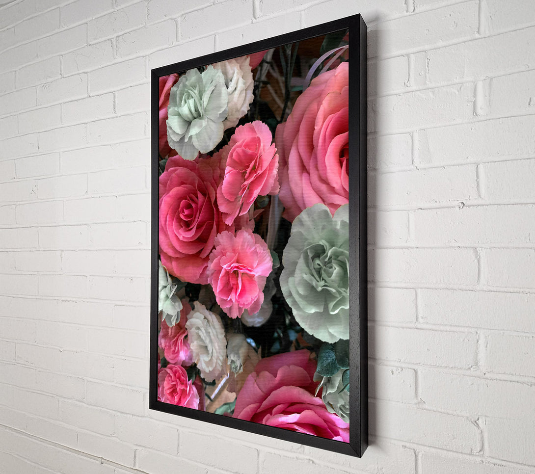  A Canvas Print of Pink And Green Blooms Canvas Print