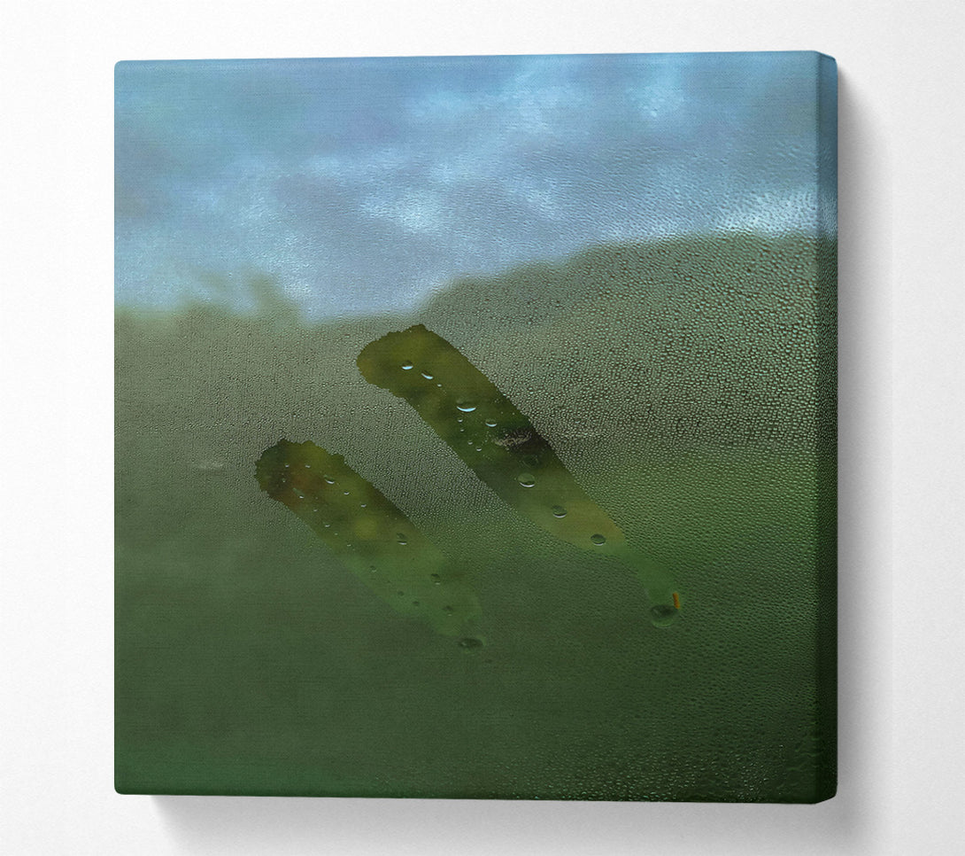  A Canvas Print of Green Window Wisps Canvas Art