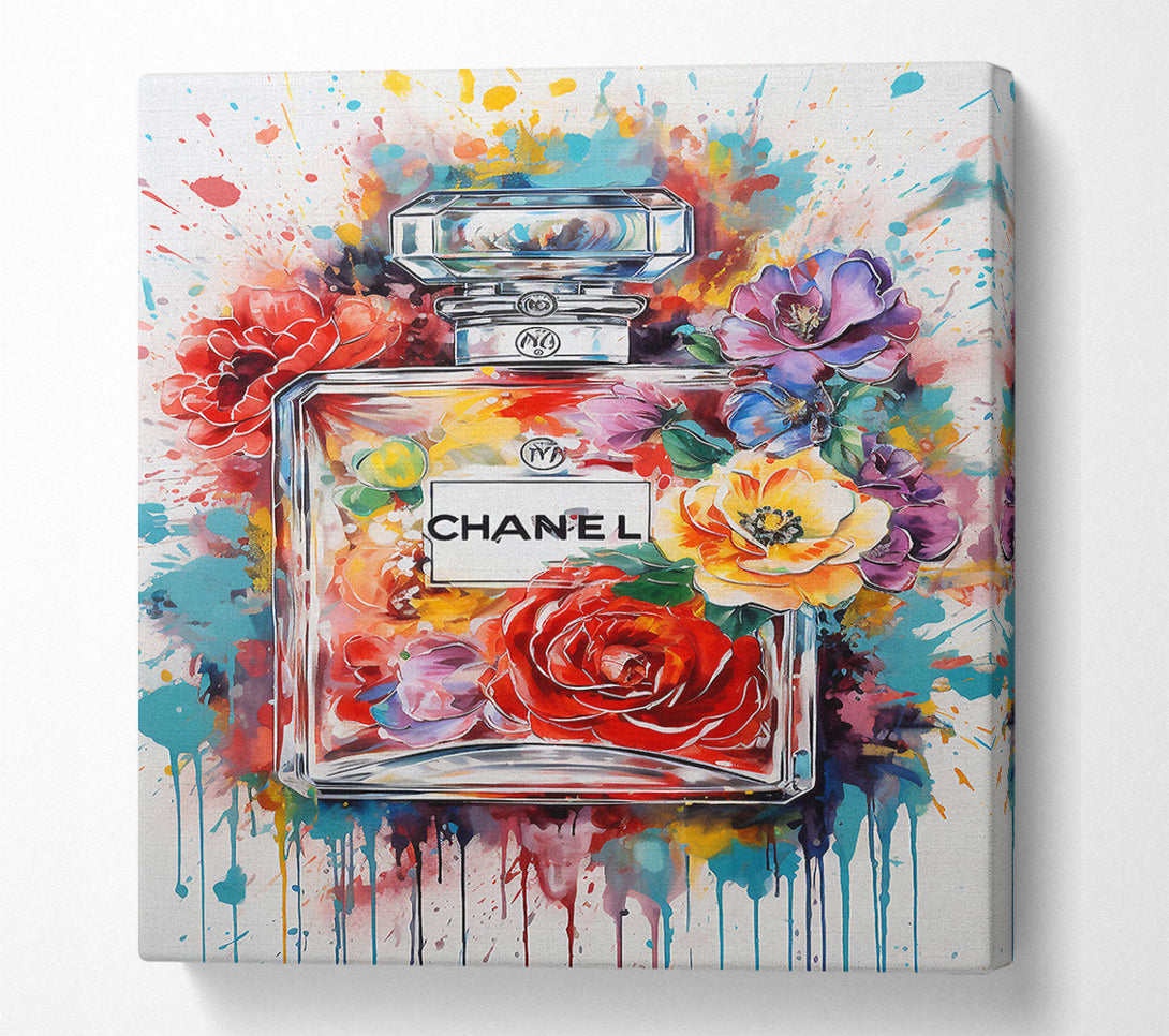  A Canvas Print of Perfume Vibrant Flowers Canvas Wall Art