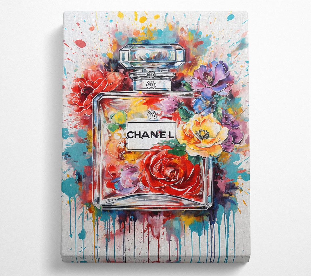  A Canvas Print of Perfume Vibrant Flowers Canvas Wall Art