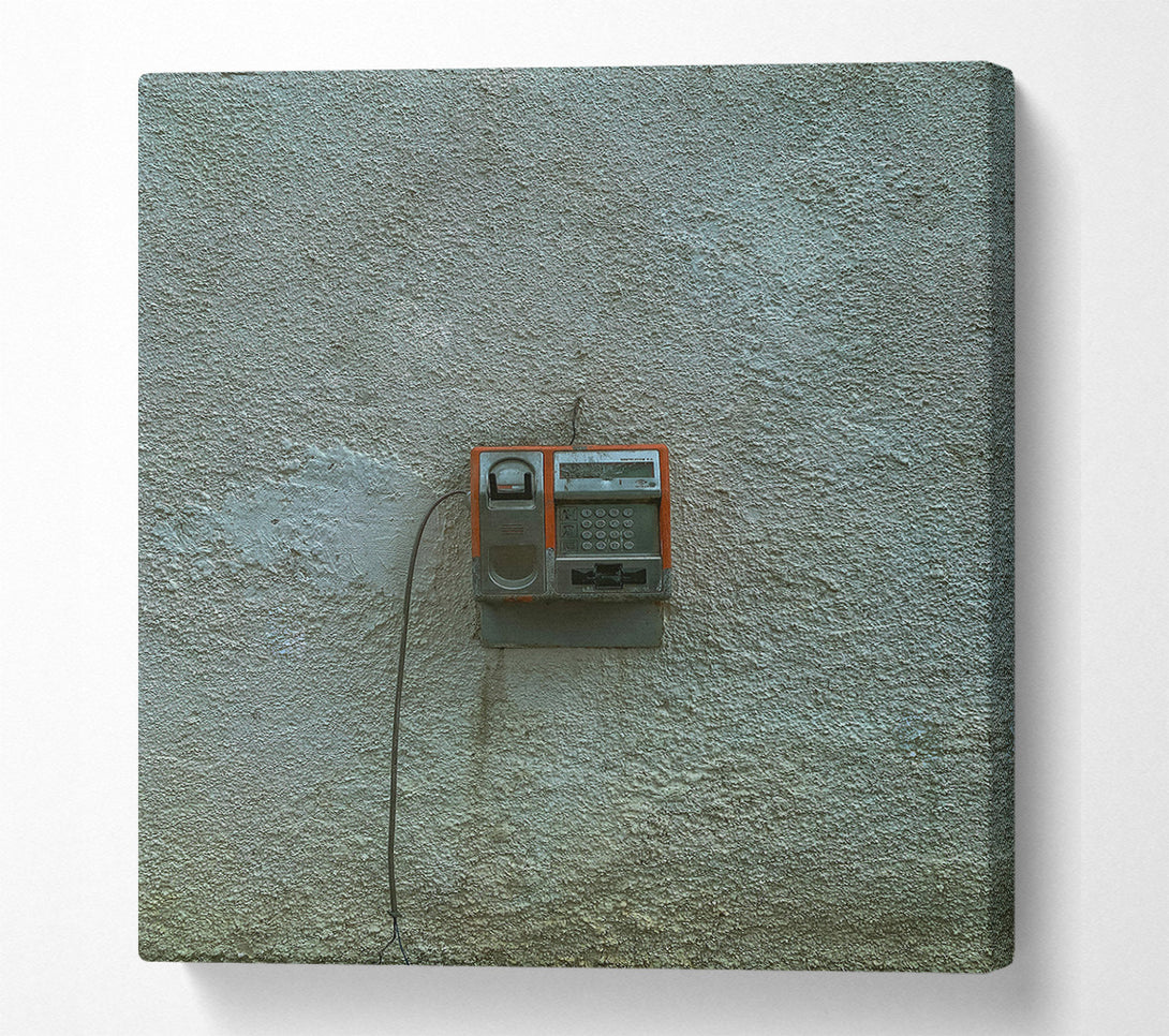  A Canvas Print of Orange Phone On Wall Canvas Art