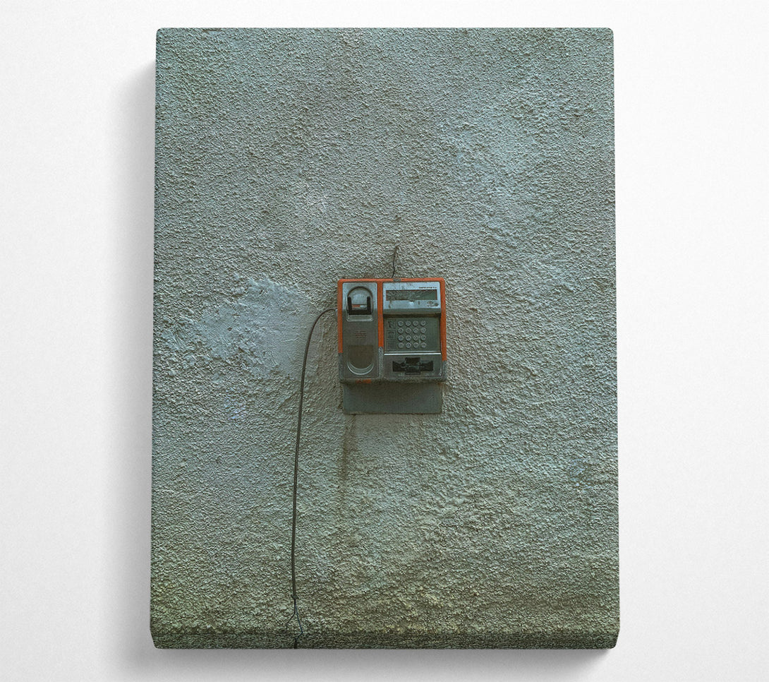  A Canvas Print of Orange Phone On Wall Canvas Art