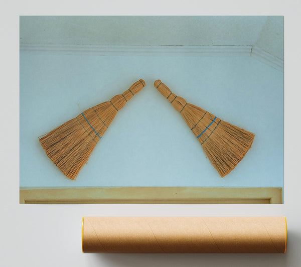 Golden Broom Welcome Giclee Print