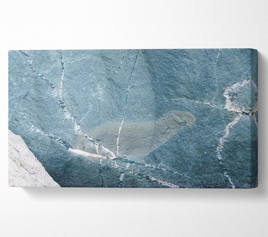  A Canvas Print of Teal Veined Stone Canvas Wall Art