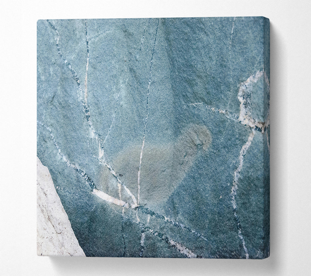  A Canvas Print of Teal Veined Stone Canvas Wall Art