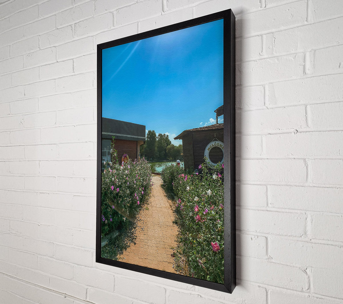  A Canvas Print of Pink Flowers & Blue Sky Canvas Art