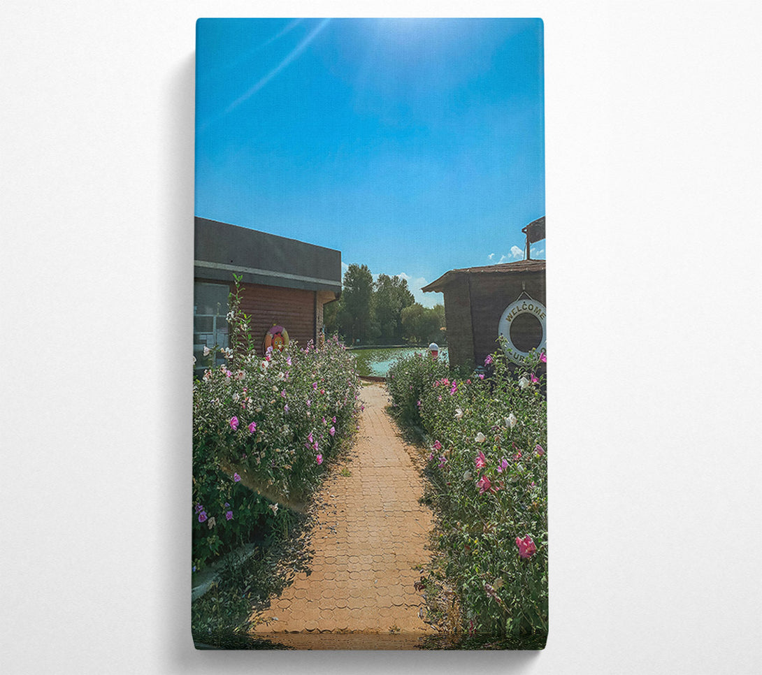  A Canvas Print of Pink Flowers & Blue Sky Canvas Art