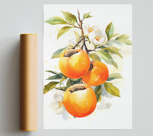 Persimmon Watercolour Poster