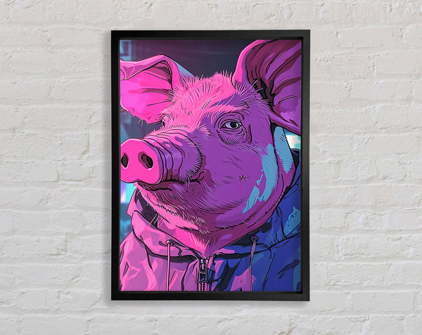 Pig Hoodie Framed Print