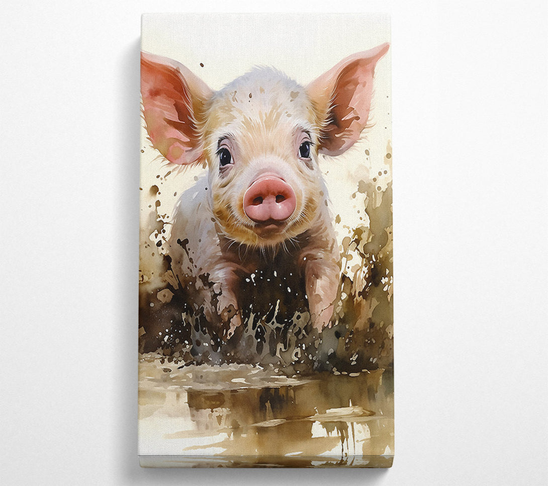  A Canvas Print of Pig In The Mud Canvas Art