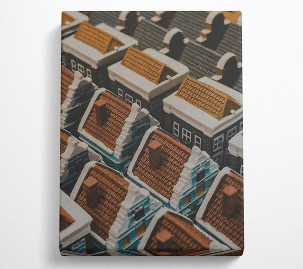  A Canvas Print of Brown Rooftops Village Canvas Print