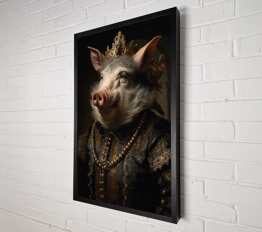  A Canvas Print of Pig King Renaissance Canvas Wall Art