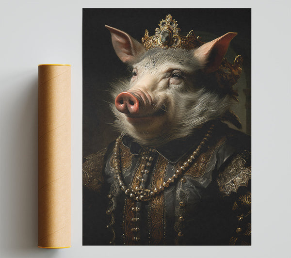 Pig King Renaissance Print