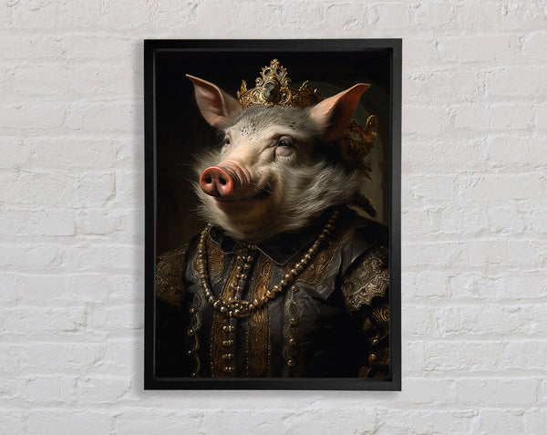 Pig King Renaissance Framed Print