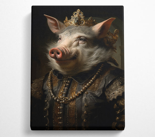  A Canvas Print of Pig King Renaissance Canvas Wall Art