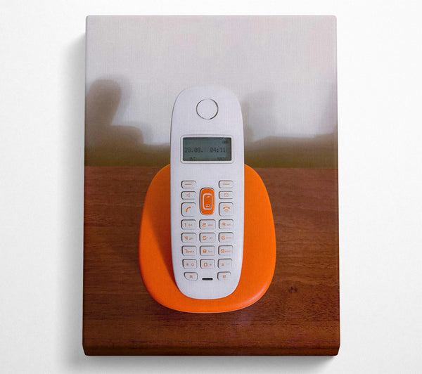  A Canvas Print of Orange Cordless Phone Canvas Art