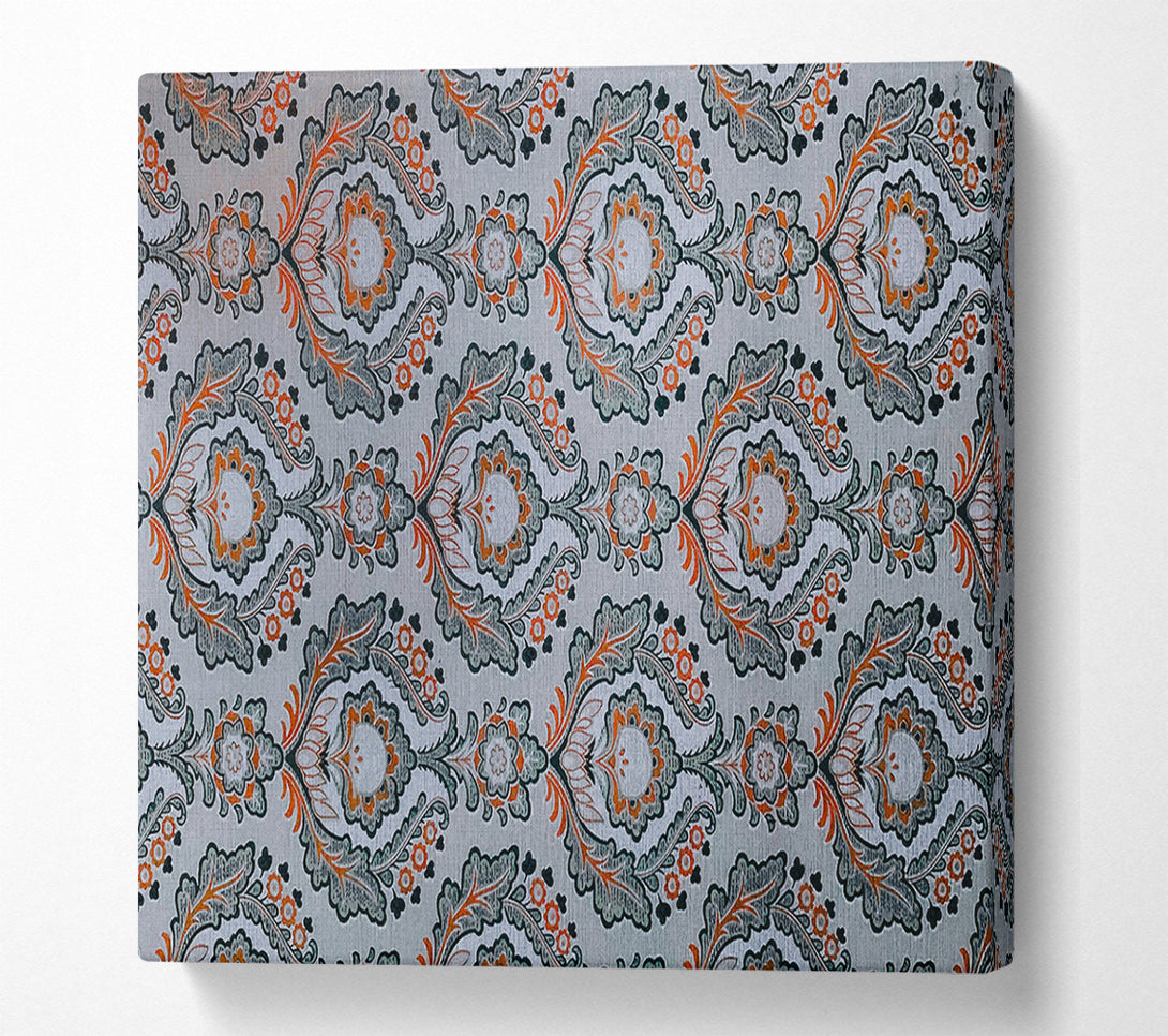  A Canvas Print of Orange Floral Pattern Canvas Art