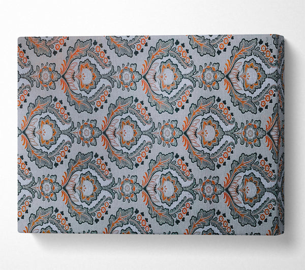  A Canvas Print of Orange Floral Pattern Canvas Art