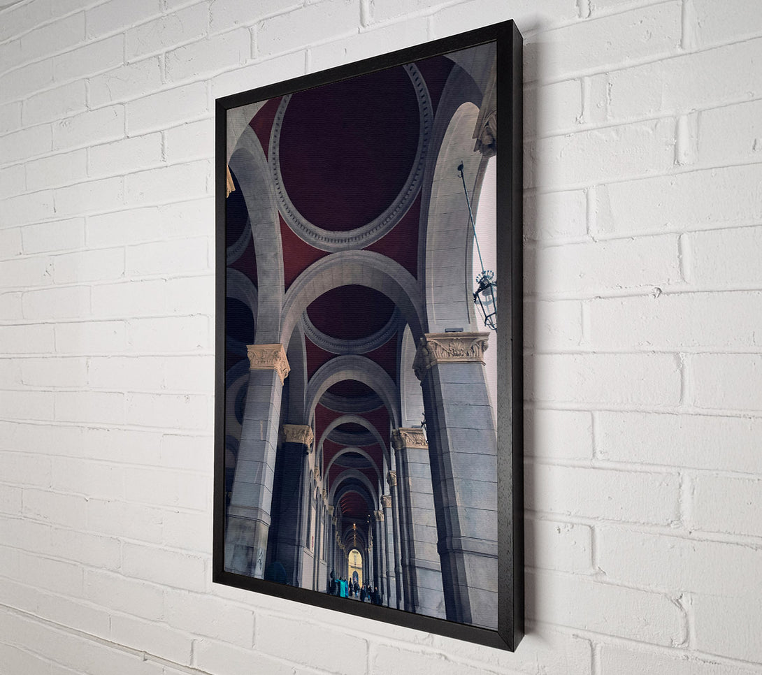  A Canvas Print of Crimson Arched Passageway Canvas Wall Art