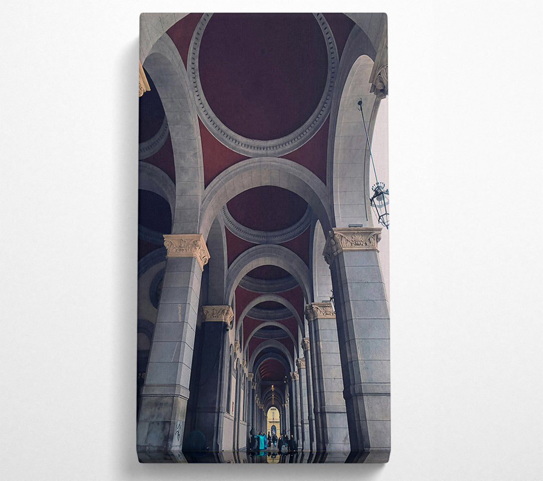  A Canvas Print of Crimson Arched Passageway Canvas Wall Art