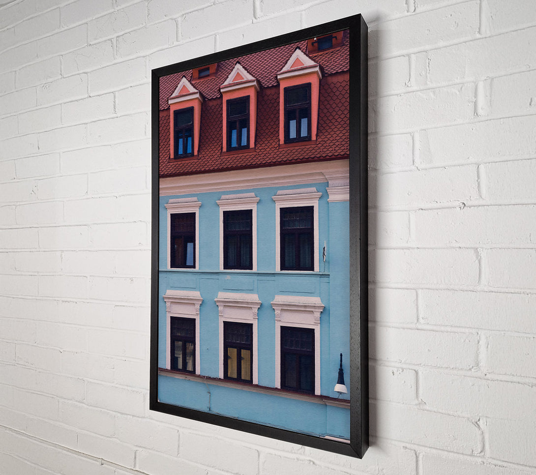  A Canvas Print of Blue Facade Windows Canvas Art