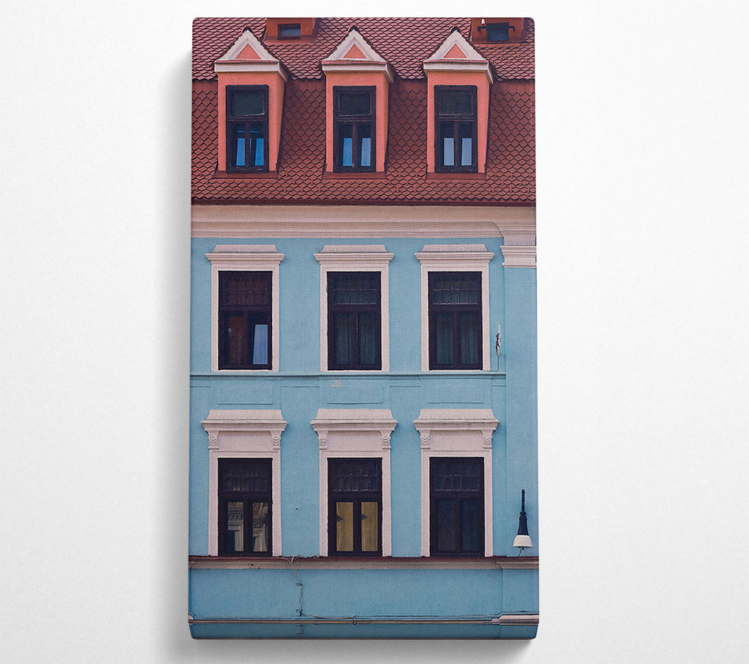  A Canvas Print of Blue Facade Windows Canvas Art