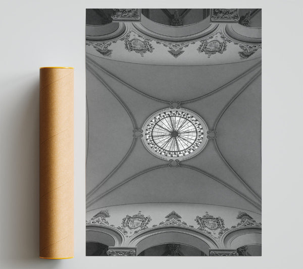 White Ceiling Dome Poster