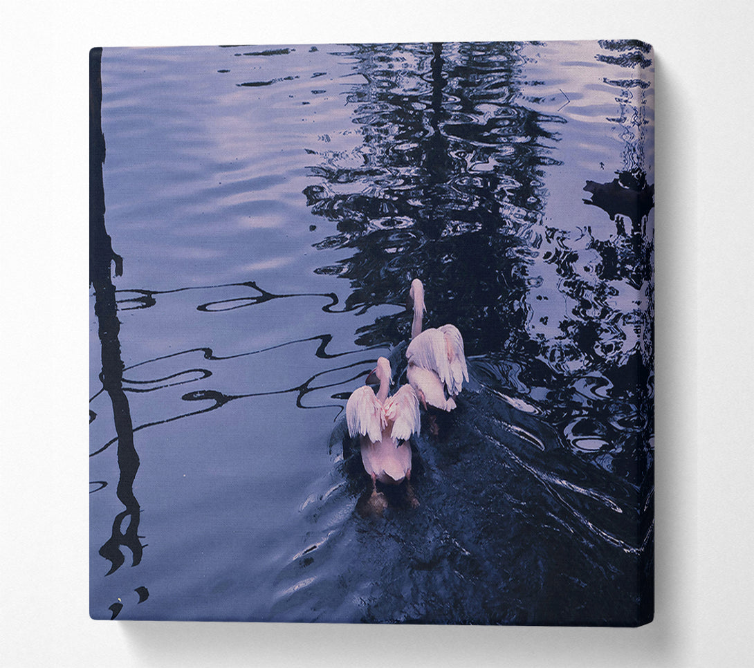  A Canvas Print of Indigo Water Birds Canvas Print