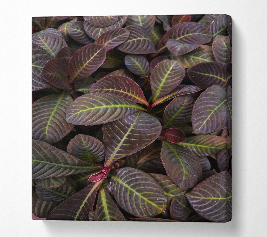  A Canvas Print of Burgundy Leaf Patterns Canvas Wall Art