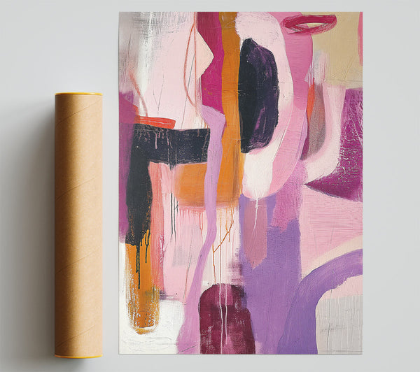 Pink And Lilac Asbtract Print