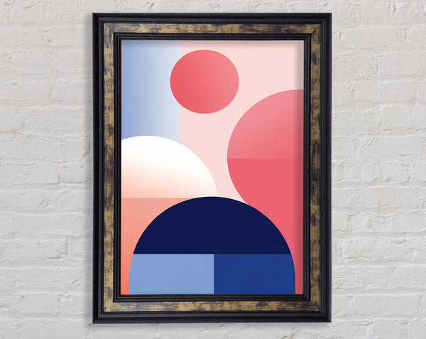 Pink Circles Modern Framed Print