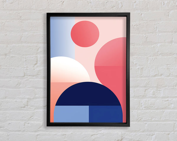 Pink Circles Modern Framed Print