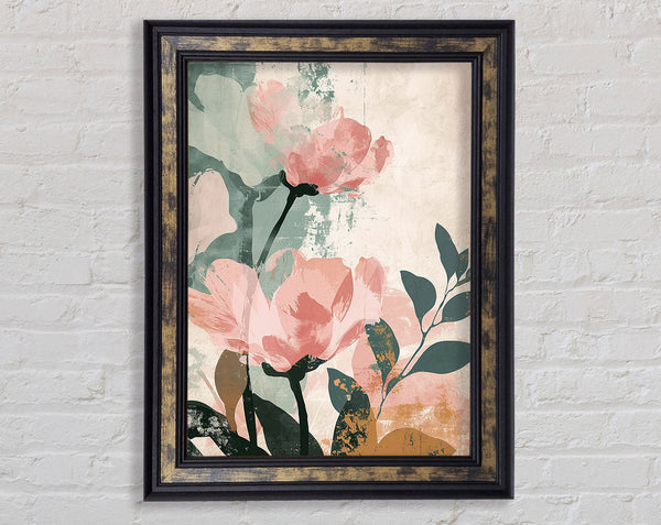 Pink Flower Love Framed Print