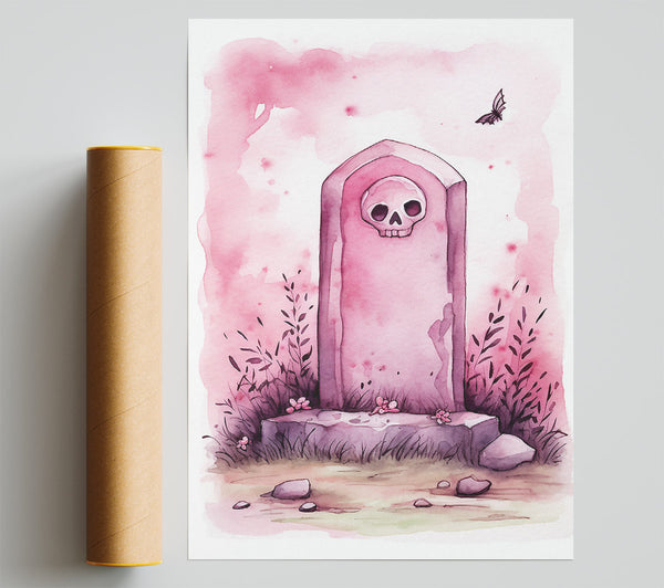 Pink Gravestone Print