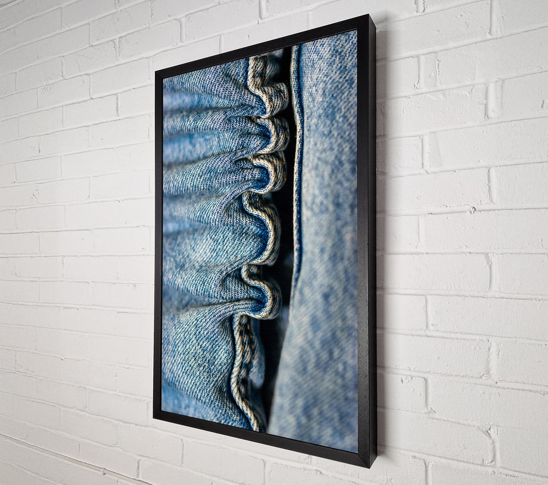  A Canvas Print of Blue Denim Folds Canvas Art
