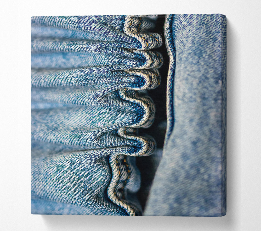  A Canvas Print of Blue Denim Folds Canvas Art