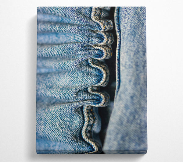  A Canvas Print of Blue Denim Folds Canvas Art