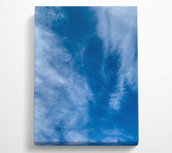  A Canvas Print of Azure Wispy Clouds Canvas Wall Art