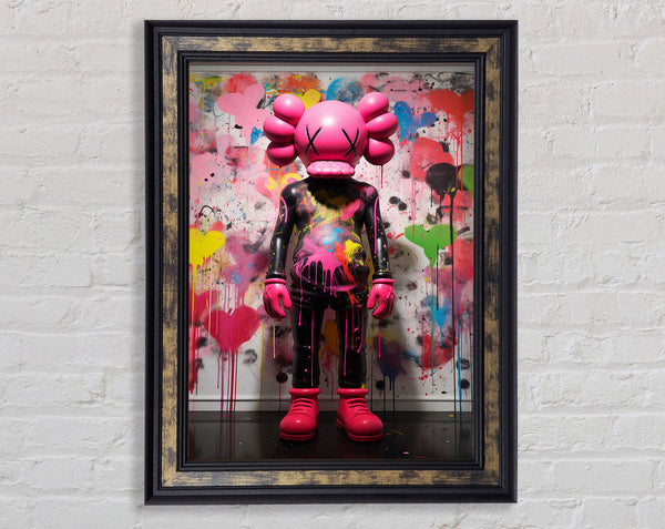 Pink Man Graffiti Framed Print