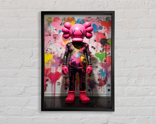 Pink Man Graffiti Framed Print